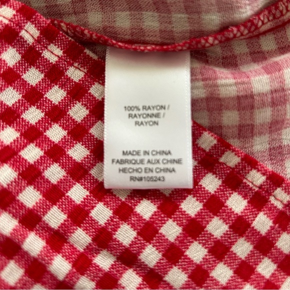 BOBEAU Red Gingham Off Shoulder Blouse, XS NWT - Picture 8 of 10